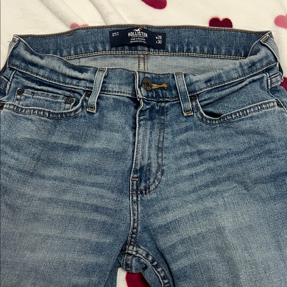 Hollister Men's Slim Straight Jeans - Light Blue